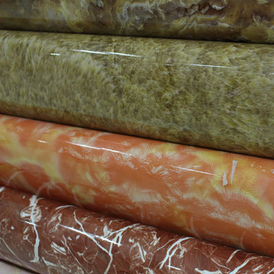 Glossy / Matte / Embossed Marble PVC Film For Furniture Wall Ceiling Door Cabinet